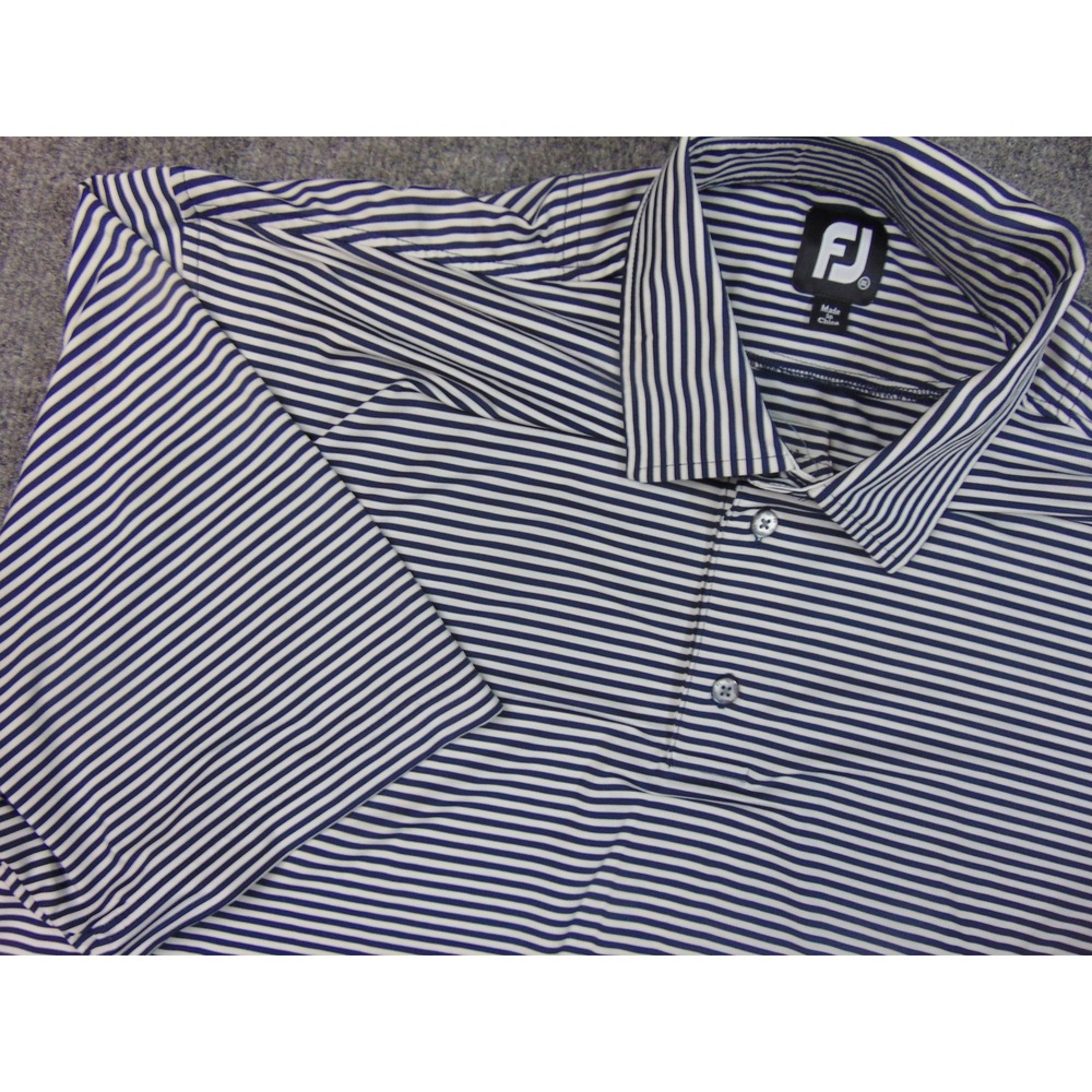 Footjoy Shirt Mens‎ 2XL Black White Stripe Golf Polo FJ